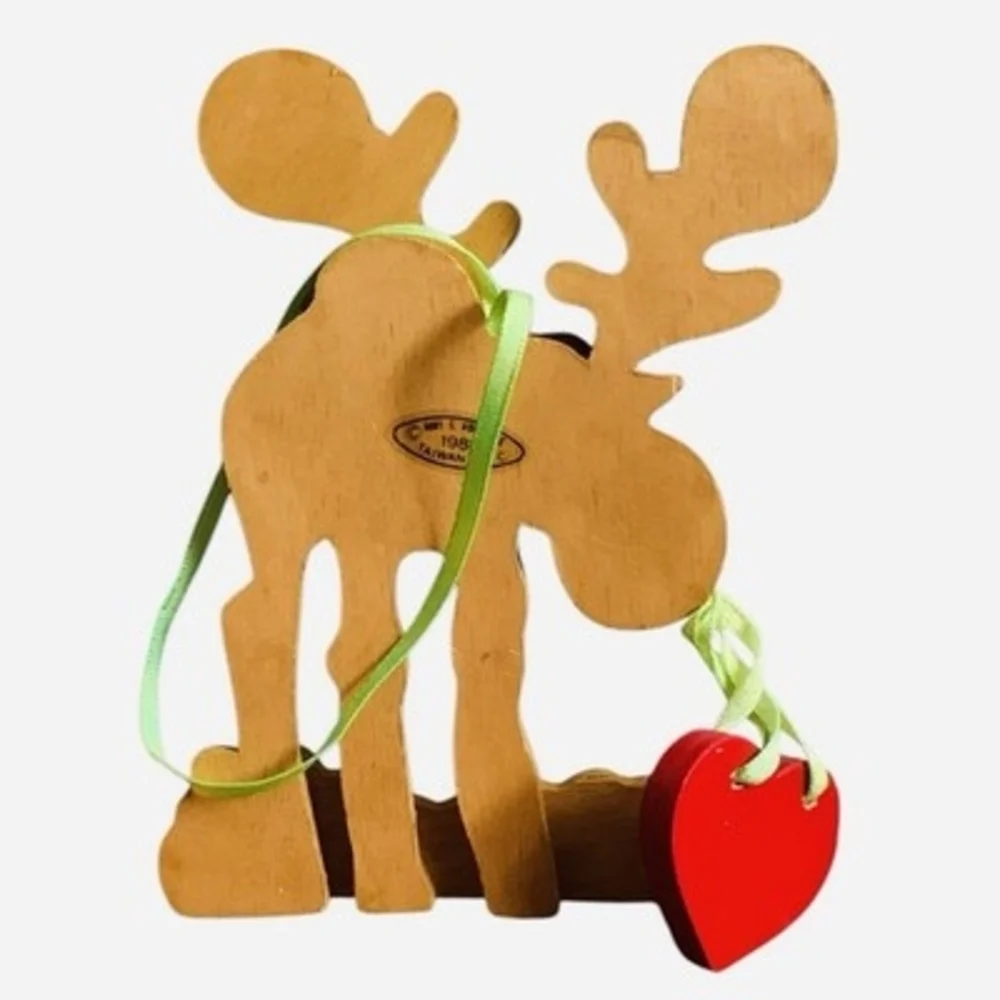 Vintage Kurt S Adler Wooden Reindeer Ornament 3.75